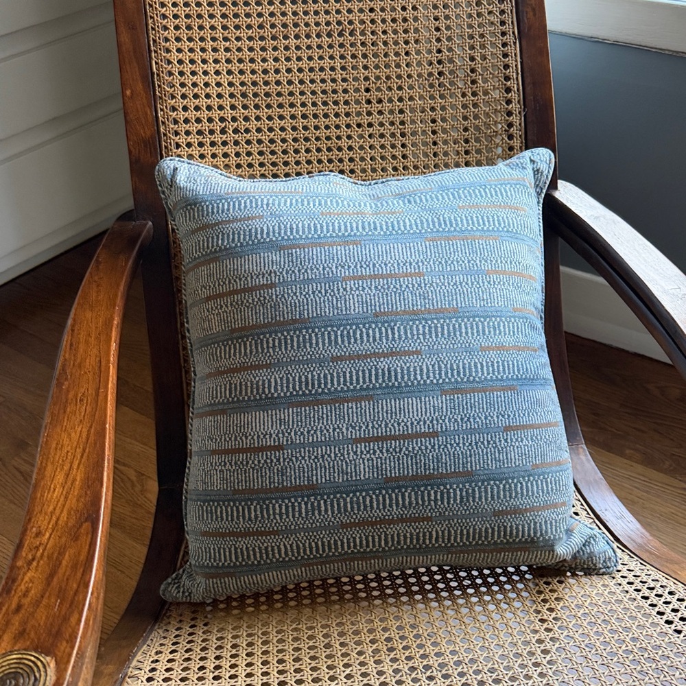 One Blue striped Throw Pillow